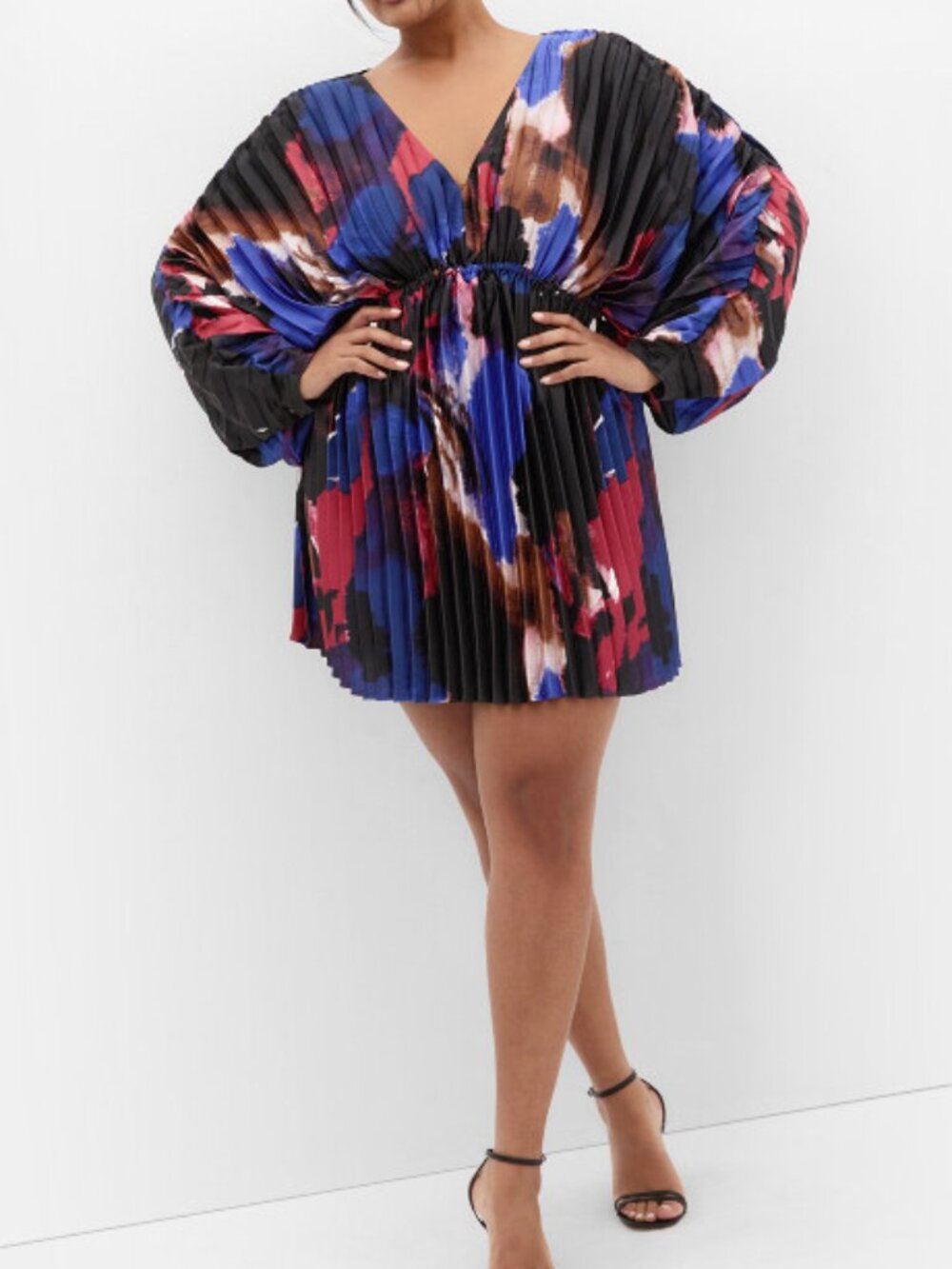 NWT City Chic Chloe Fade Print Pleated Open Back Mini Dress Sz. XXL or 24 - Picture 2 of 12